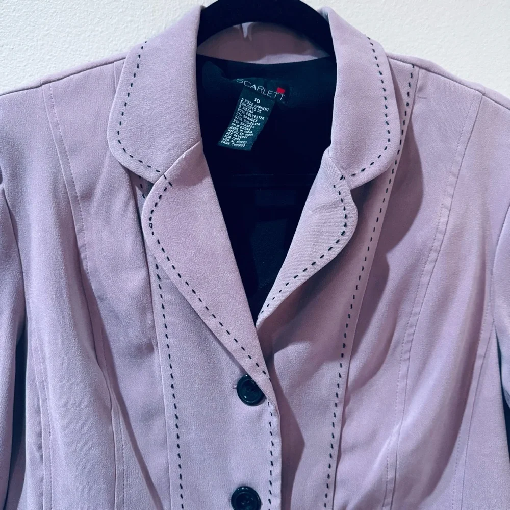 Two Piece Suit Lavender Blazer Sz 10 & Worthington Black Pencil Skirt Sz 10P - Picture 3 of 12